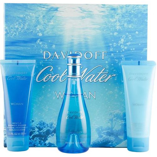 Davidoff Cool Water Woman Great dovanų rinkinys EDT 100 ml kūno losjonas 75 ml Cool Water ir Cool Water dušo gelis 75 ml