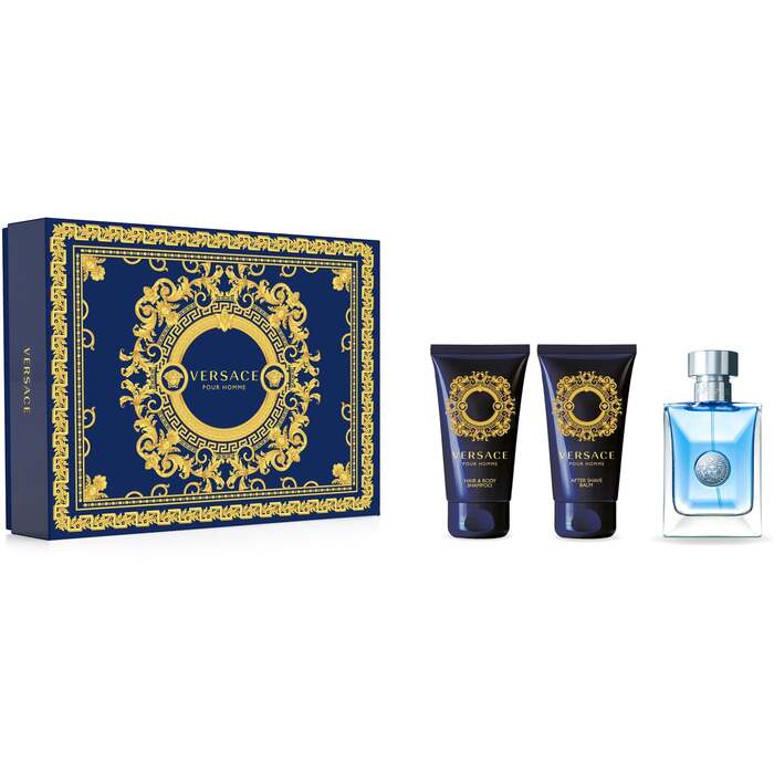 Versace Versace Pour Homme Dovanų rinkinys EDT Kvepalai 50 ml, balzamas po skutimosi 50 ml ir šampūnas 50 ml