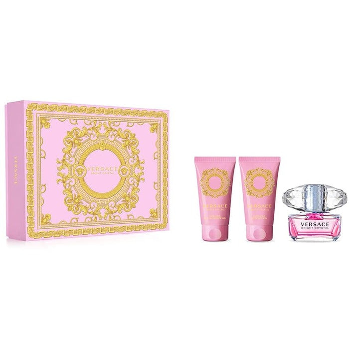 Versace Bright Crystal dovanų rinkinys EDT 50 ml, kūno losjonas Bright Crystal 50 ml ir dušo želė 50 ml Bright Crystal FREE Moterims