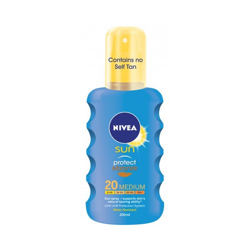 Nivea Intensyvus purškiklis SPF 20 Sun (Protect & Bronze Sun Spray) 200 ml Moterims