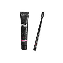 Curaprox Black is White – balinančios dantų priežiūros rinkinys