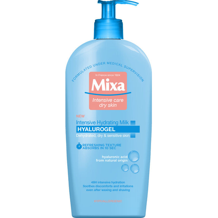 Mixa Drėkinamasis kūno losjonas sausai ir jautriai odai Hialurogelis (intensyviai drėkinantis pienas) 400 ml Moterims
