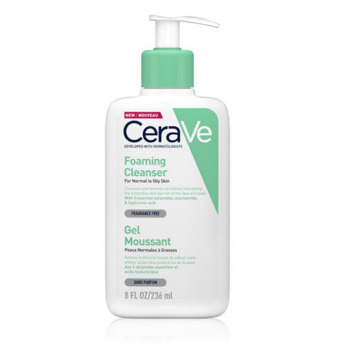 CeraVe tīrīšanas putojošs gēls normālai līdz taukainai ādai (putojošs tīrīšanas līdzeklis) (473 ml) sievietēm