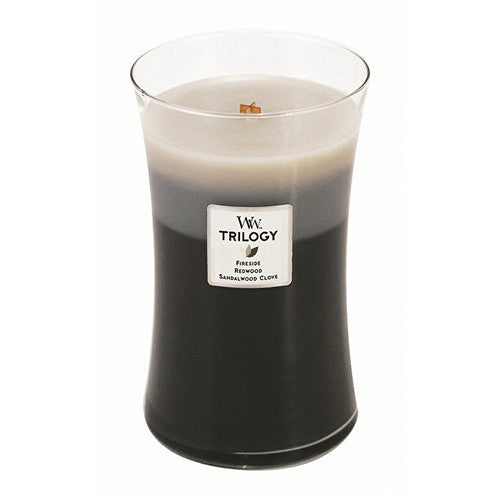 WoodWick Kvapi žvakė Trilogy Fireside, Redwood, Siralwood Gvazdikėlis 609 g (609.0g) Unisex