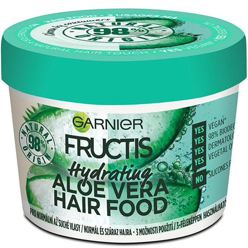 GARNIER drėkinamoji kaukė normaliems ir sausiems plaukams Fructis (alijošiaus plaukų priežiūra) 390 ml