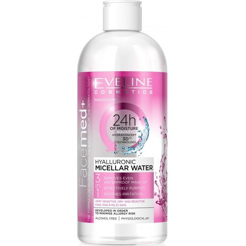 Eveline Cosmetics Facemed + hialurono micelinis vanduo (650ml) Moterims