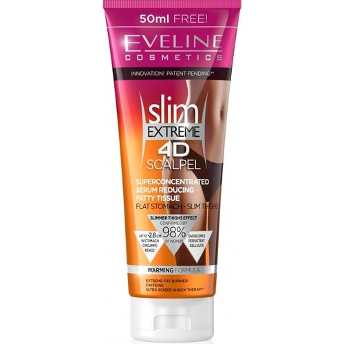 Eveline Cosmetics Slim Extreme 4D Scalpel Superkoncentruotas serumas, mažinantis riebalinį audinį – serumas, skirtas riebalinio audinio mažinimui 250ml