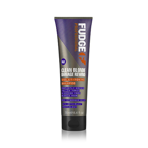 Fudge Clean Blonde Damage Rewind Violet Toning Shampoo – violets tonizējošs šampūns blondiem un izgaismotiem matiem (250ml) Sievietēm