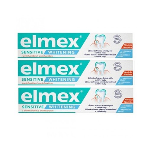 Elmex Sensitive Whitening (3 x 75 ml) – balinanti dantų pasta jautriems dantims Moterims