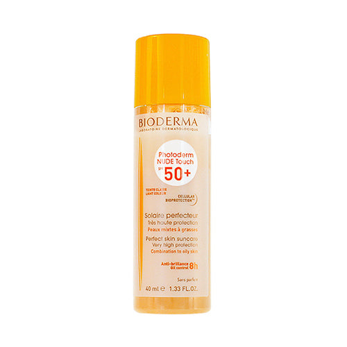 Bioderma Photoderm Nude Touch Fluid SPF 50+ – apsauginis tonizuojantis skystis mišriai ir riebiai odai 40ml Light