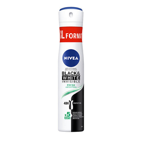 Nivea Black and White Invisible Fresh pretsviedru līdzeklis – pretsviedru aerosols (200 ml) sievietēm