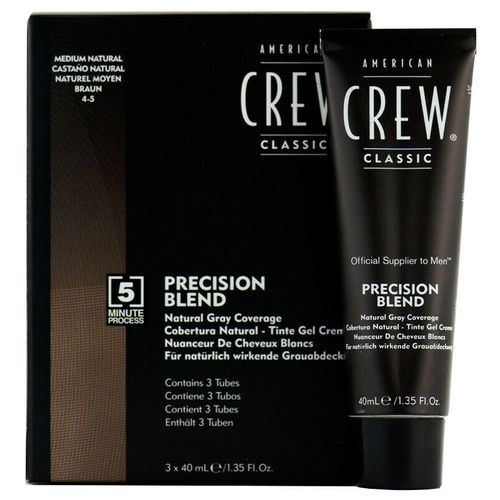 American Crew PRECISION BLEND Natural Grey Coverage 4-5 (Medium Natural) - Tonizuojančios plaukų putos žiliems plaukams 3 x 40 ml Medium Ash 5-6