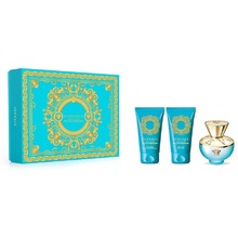 VersaceDylan Turquoise pour Femme dovanų rinkinys EDT 50 ml, dušo želė 50 ml ir kūno želė 50 ml Moterims