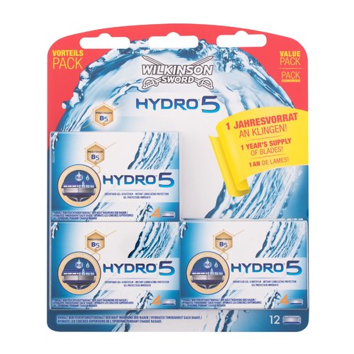 Wilkinson Sword Hydro 5 ( 12 vnt ) - Keičiami peiliukai su gelinėmis pagalvėlėmis