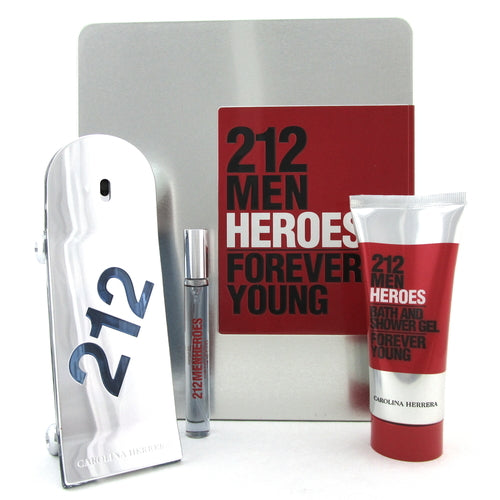 Carolina Herrera 212 Men Heroes dovanų rinkinys EDT 90 ml, dušo gelis 100 ml ir mini EDT 10 ml