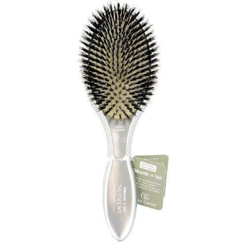 Olivia Garden Keraminis + jonų „Supreme Boar“ plaukų šepetys