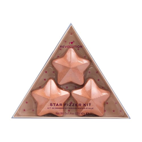 „Makeup Revolution Star Bath Fizzer Kit“ dovanų rinkinys – vonios bombos žvaigždės formos 3 x 40 g
