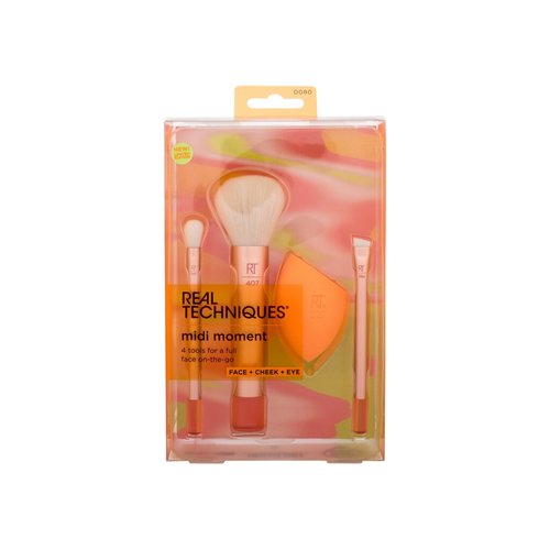 Real Techniques Midi Moment Brush + Sponge Set - Aplikatorių rinkinys