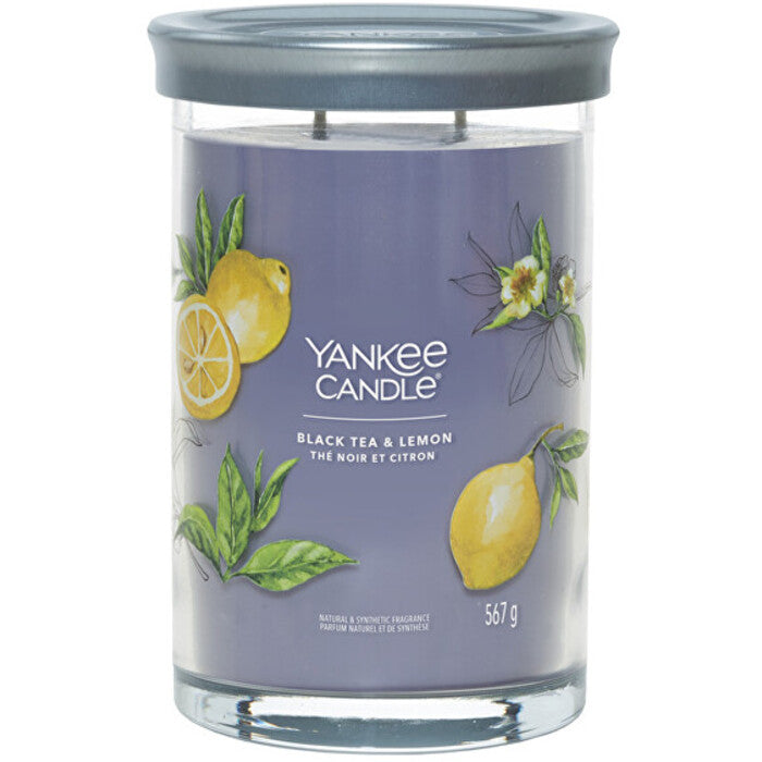 „Yankee Cirle“ juodosios arbatos ir citrinos skonio žvakė stiklinėje (juodoji arbata ir citrina)