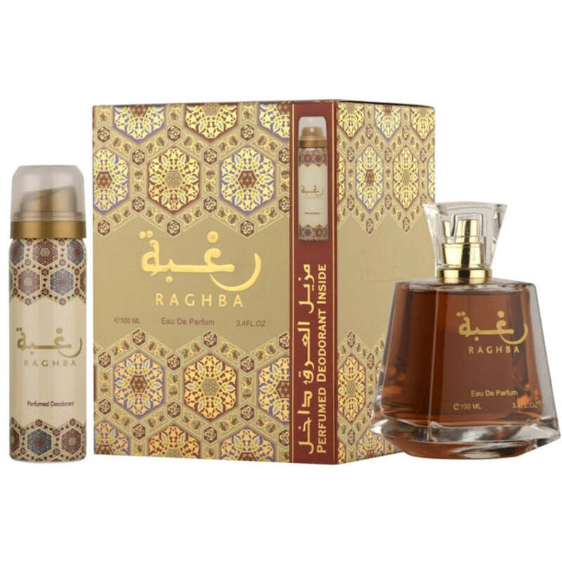 Lattafa Perfumes Raghba Gift set EDP 100 ml and deospray 50 ml