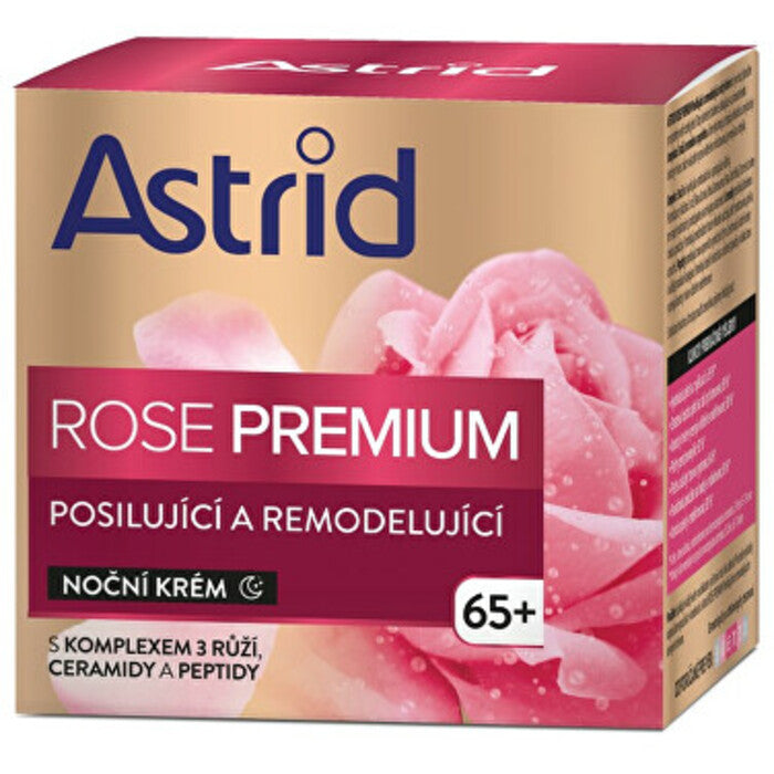 Astrid „Rose Premium“ naktinis kremas (65+) (50ml) Moterims