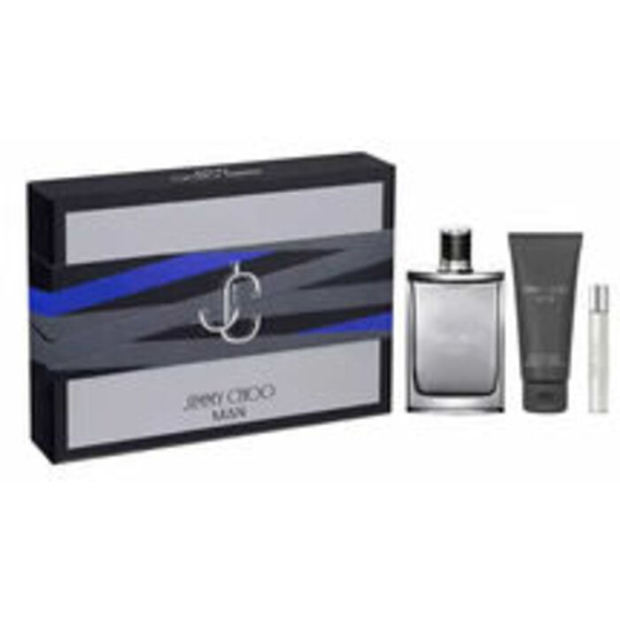 „Jimmy Choo Man“ dovanų rinkinys EDT Kvepalai 100 ml, dušo želė 100 ml ir miniatiūrinis EDT Kvepalai 7,5 ml Vyrams