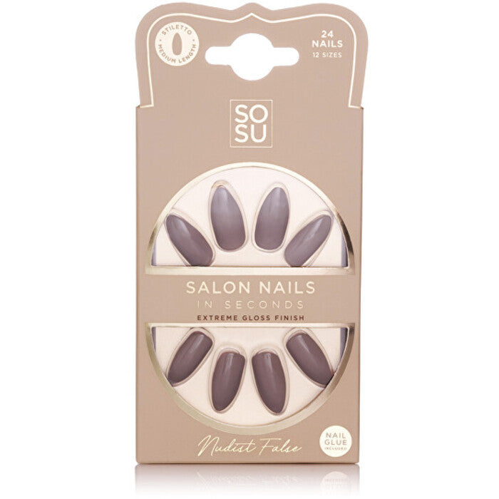 Sosu Nudist Salon Nails - Dirbtiniai nagai (24 vnt.) Moterims
