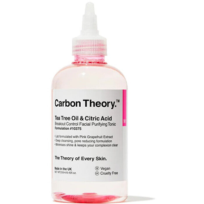 Carbon Theory Arbatmedžio aliejus ir citrinos rūgštis Breakout Control veido valomasis tonikas – Odos tonikas