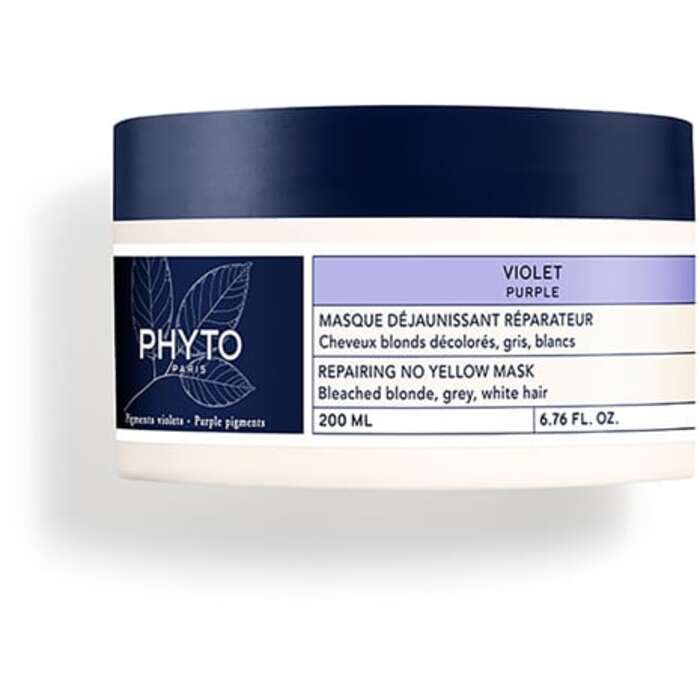 Phyto Professional Purple Repairing No Yellow Mask - Regeneruojanti kaukė, neutralizuojanti geltonus ir vario atspalvius.
