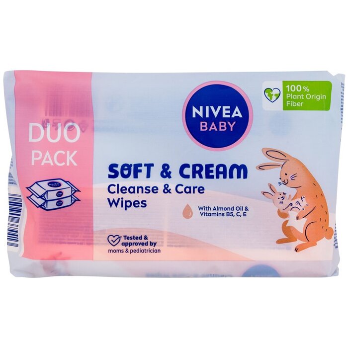 „Nivea Baby Soft & Cream“ valomosios ir priežiūros servetėlės