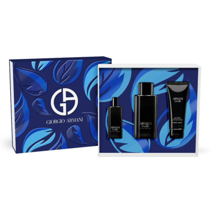 Armani Code for Men dovanų rinkinys EDT 125 ml, dušo želė 75 ml ir miniature EDT 15 ml Vyrams