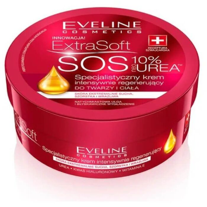 Eveline Cosmetics Ypač minkštas SOS 10 % karbamido veidas ir Kūno kremas 175ml