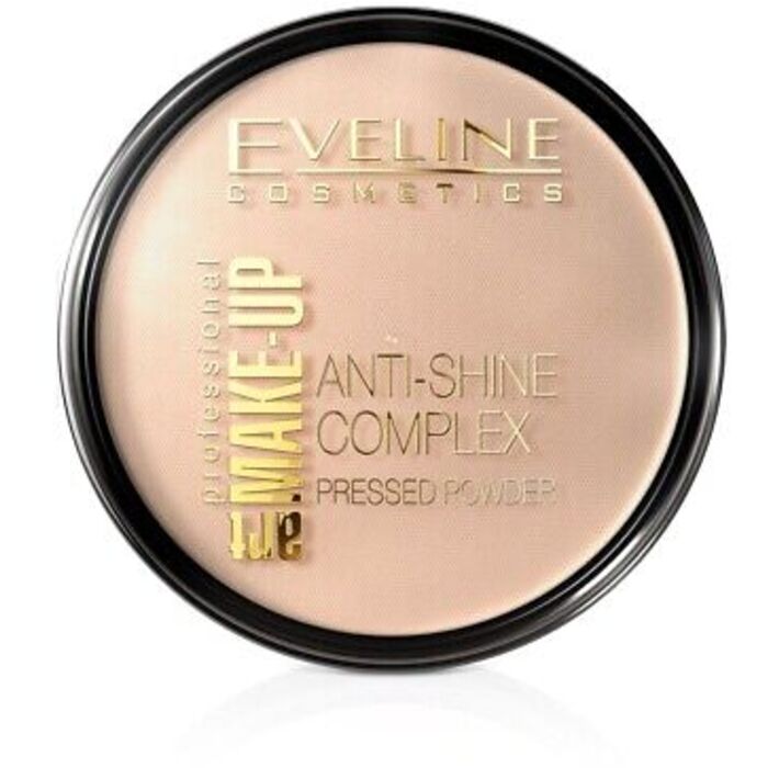 Eveline Cosmetics Make-Up Art Anti-Shine Complex presuota pudra – pudra vieningai ir šviesiai odai 14 g 31 Banner