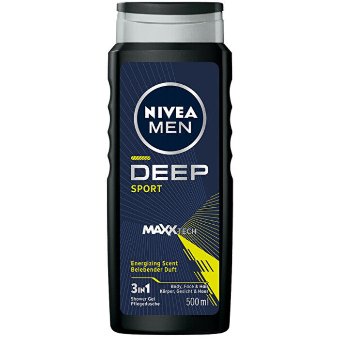 Nivea Deep Sport Men dušas želeja ķermenim, sejai un matiem (500 ml) vīriešiem