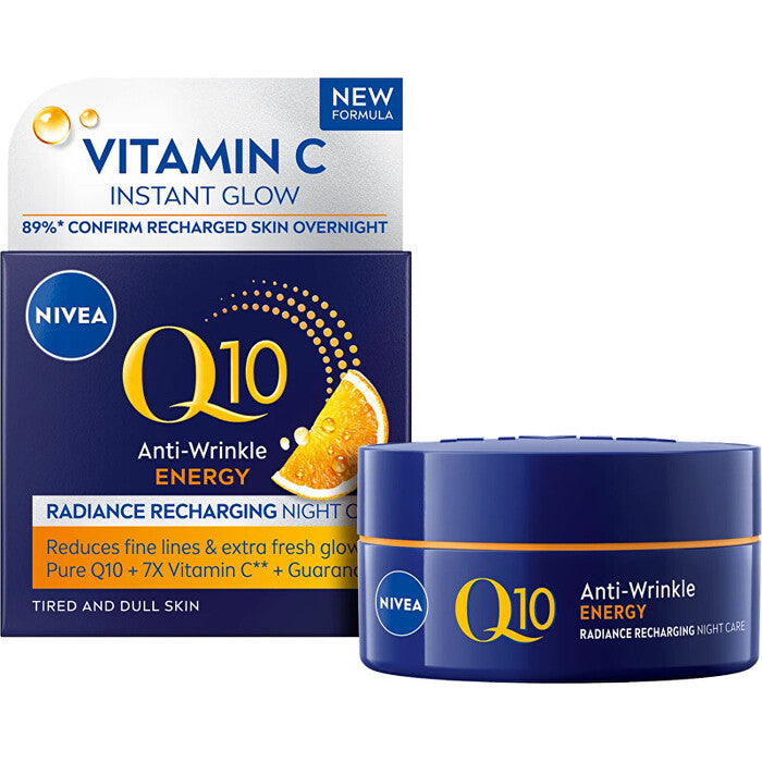 „Nivea Q10 Energy Cream“ – energizuojantis naktinis kremas nuo raukšlių.