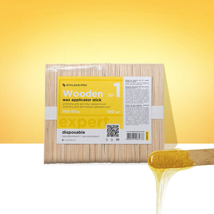 Staleks puidust vaha aplikatsioonipulk 150 x 17 mm - puidust spaatel vaha pealekandmiseks Unisex