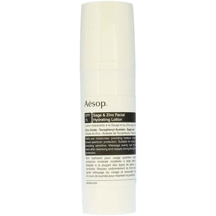 Aesop Sage & Zinc veido drėkinamasis losjonas – drėkinamasis losjonas SPF 15