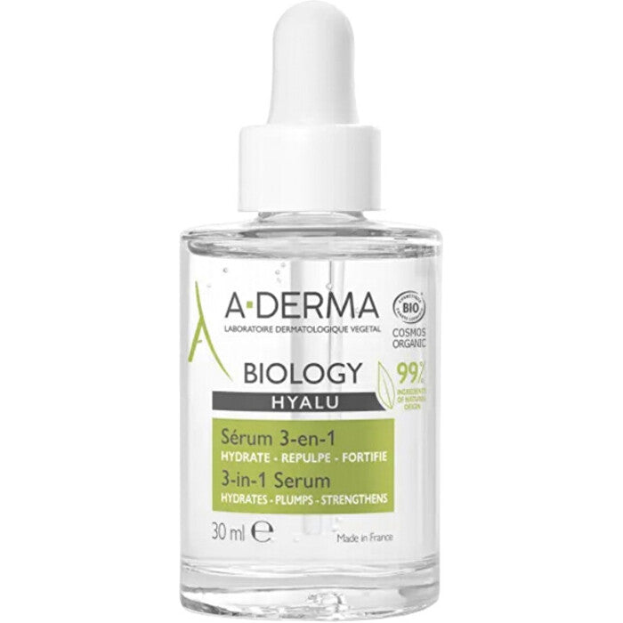 A-Derma Biology Hyalu 3 viename serumas – hialurono serumas 3 viename 30ml
