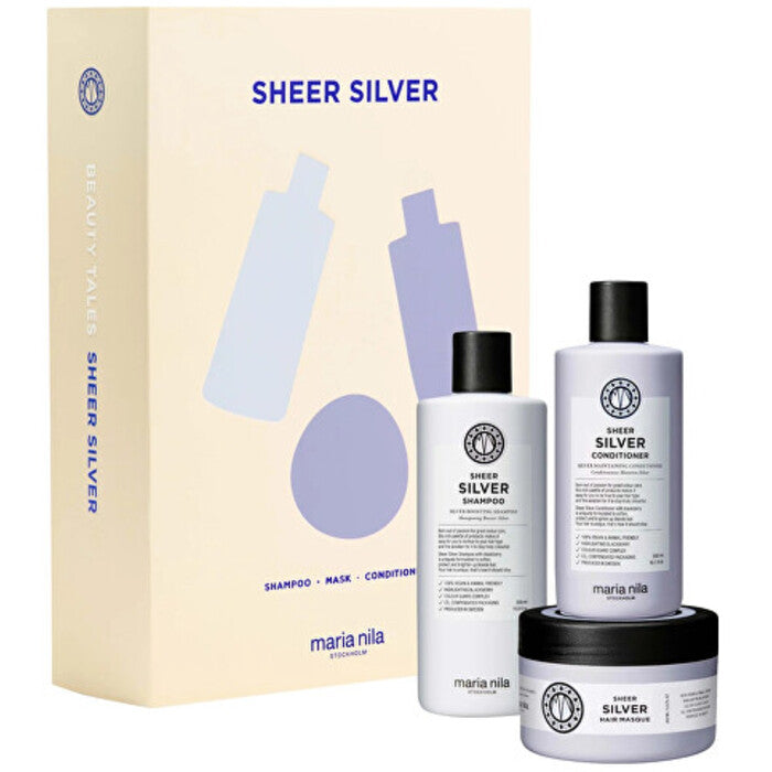 Maria Nila Sheer Silver Set - dovanų rinkinys geltoniems tonams neutralizuoti