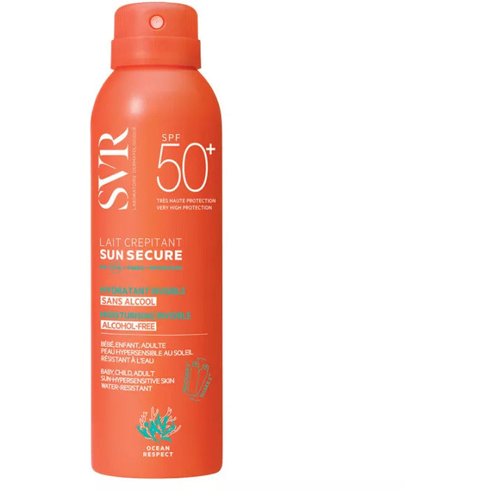 SVR Laboratoire „Sun Secure Moisturising Invisible Spray“ SPF 50+ – apsauginis purškiklis nuo saulės be alkoholio