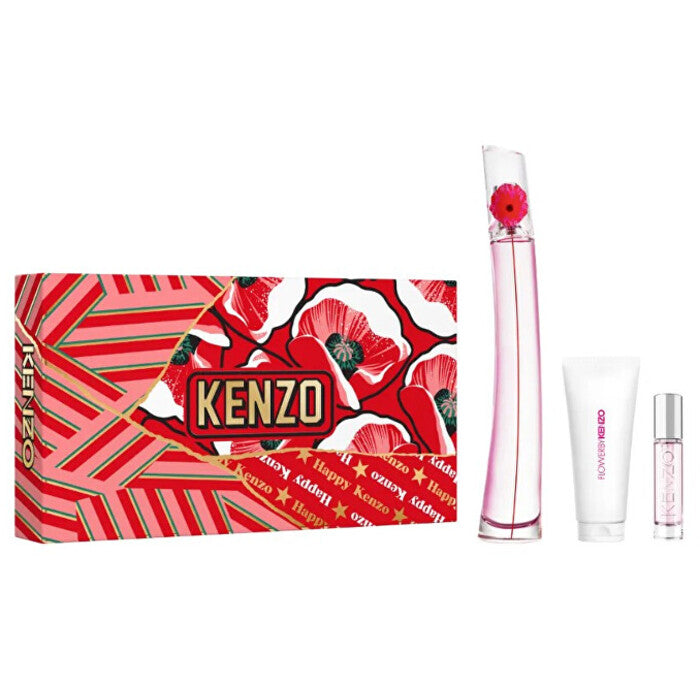 Kenzo Flower By Kenzo Poppy Bouquet dovanų rinkinys EDP 100 ml, kūno losjonas 75 ml ir miniature EDP 10 ml Moterims