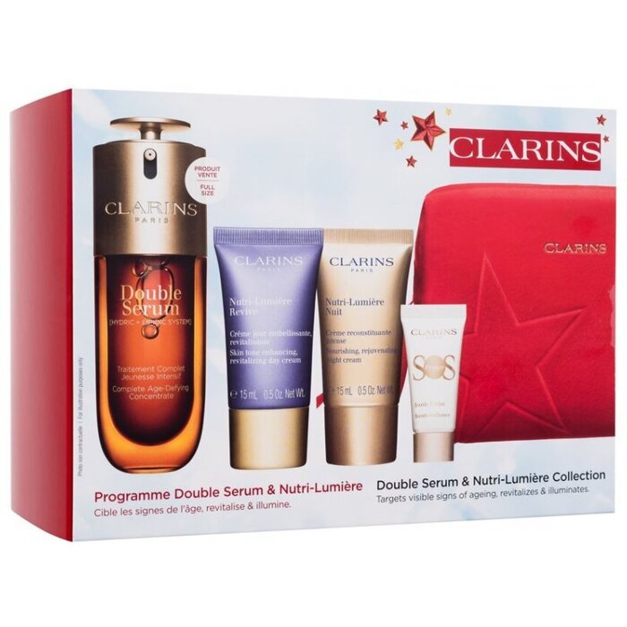 Clarins Dvigubas serumasir Nutri-Lumiére kolekcija – dovanų rinkinys Moterims