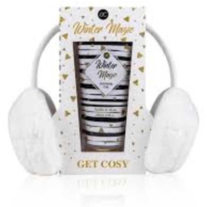 Accentra Winter Magic vanilės ir muskuso vonios rinkinys su ausų šildytuvu