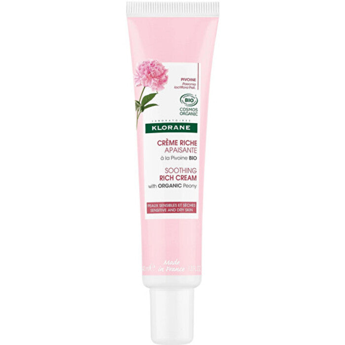 Klorane BIO Peony Soothing Rich kremas – Raminantis kremas jautriai ir sausai odai (40ml) Moterims