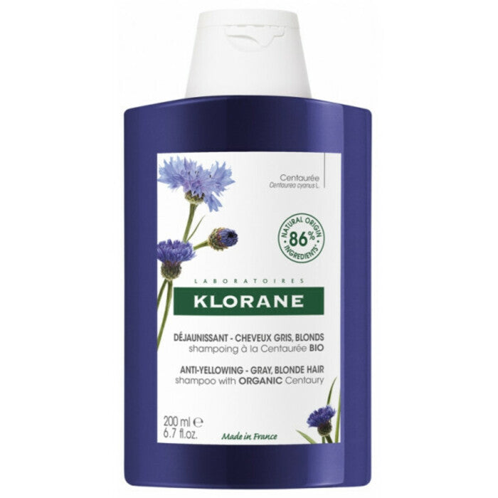 Klorane Cornflower BIO šampūnas – Geltonus tonus neutralizuojantis šampūnas 400ml