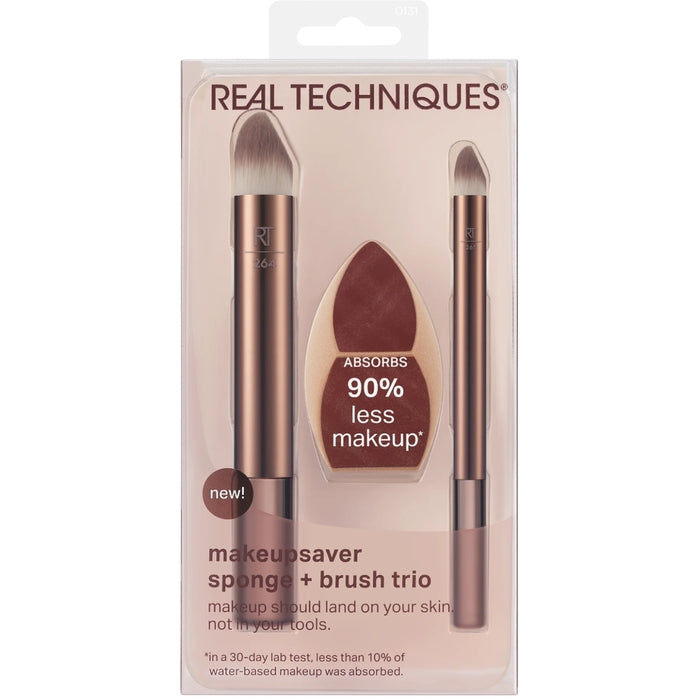 „Real Techniques Makeupsaver“ kempinėlių ir šepetėlių trio