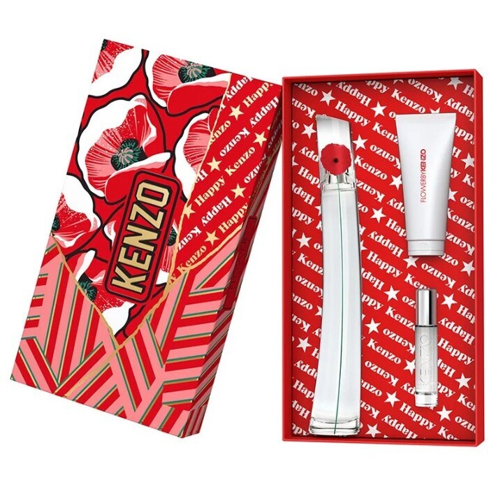 Kenzo Flower By Kenzo dāvanu komplekts EDP smaržas 50 ml, ķermeņa losjons 75 ml un mini EDP smaržas 10 ml sievietēm