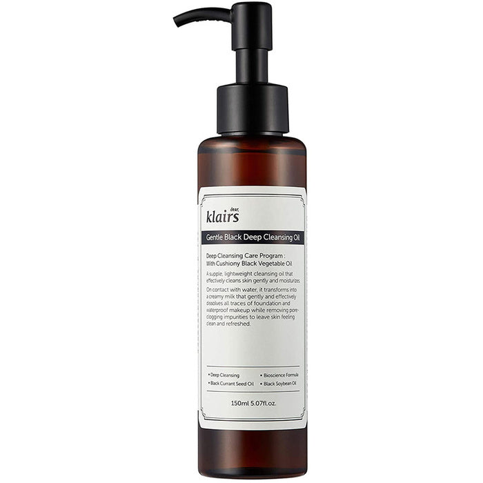Klairs Gentle Black giliai valomasis aliejus riebiai odai, 150 ml Moterims