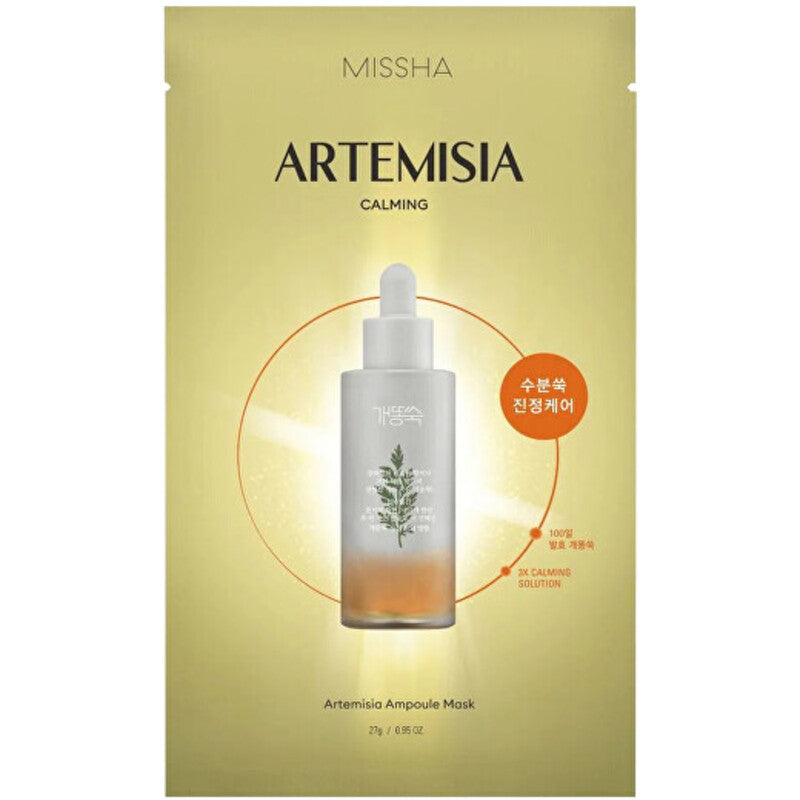 Missha Artemisia Ampoule Mask - raminamoji lakštinė kaukė su pelynu 27,0 g Moterims