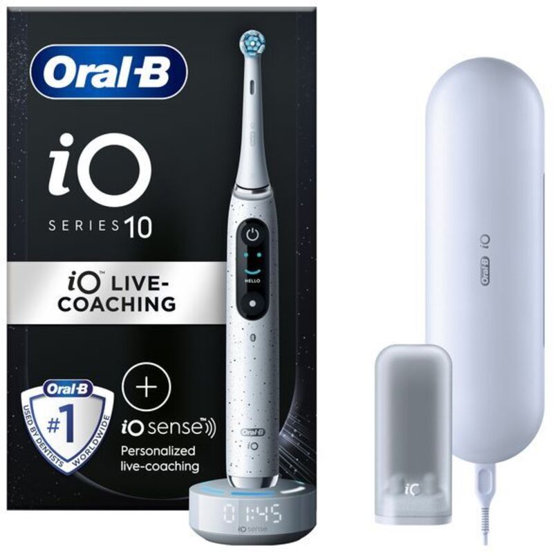 Oral B iO Series 10 ( Stardust White ) – elektrinis dantų šepetėlis